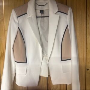 White House Black Market White and Tan Blazer